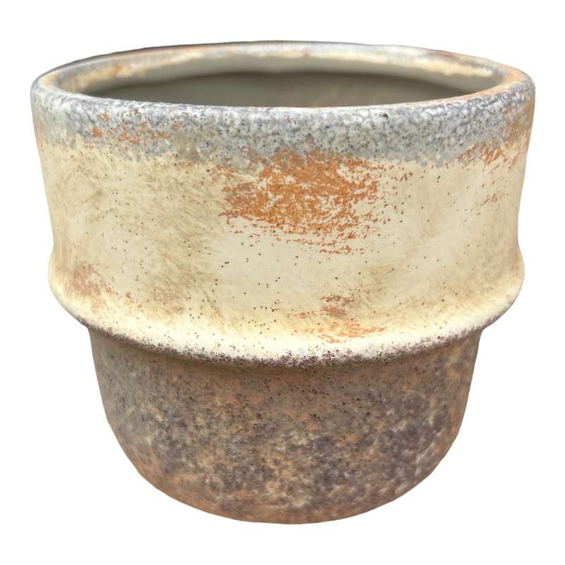Ceramic Pot - Rustic Beige Colours