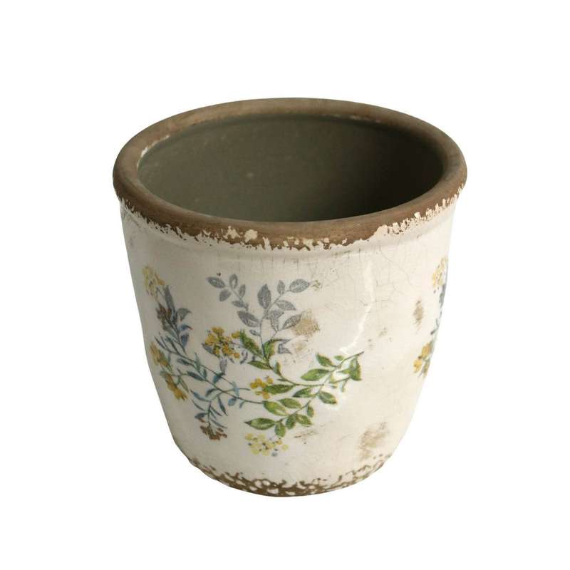 Ceramic Pot - Yellow Flowers