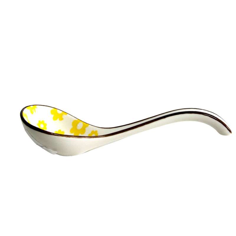 Ceramic Spoon Holder - Yellow Flowers