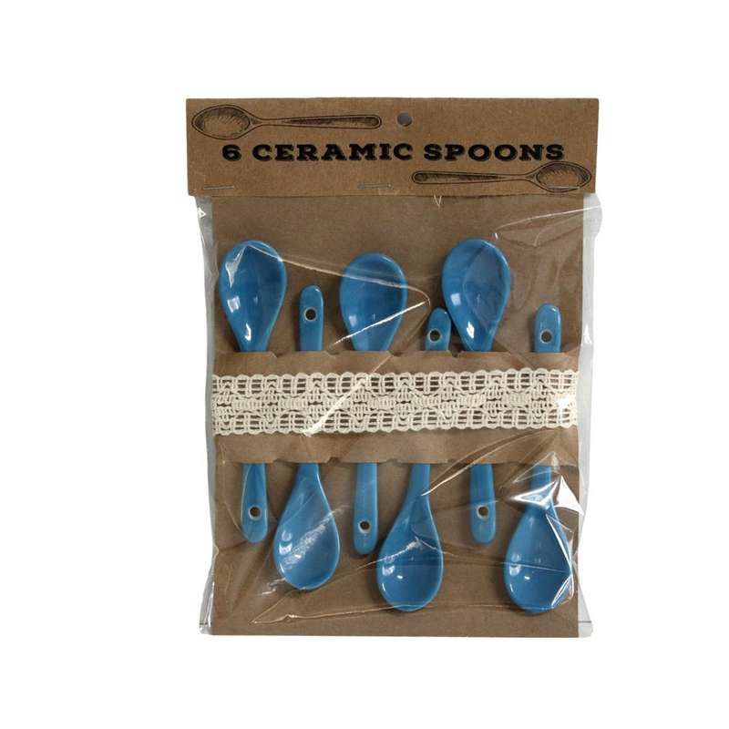 Ceramic Spoons - Light Blue 6 Piece