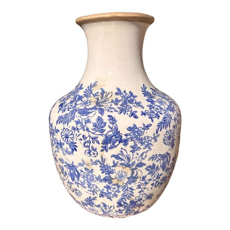 Ceramic Vase - Blue Flowers