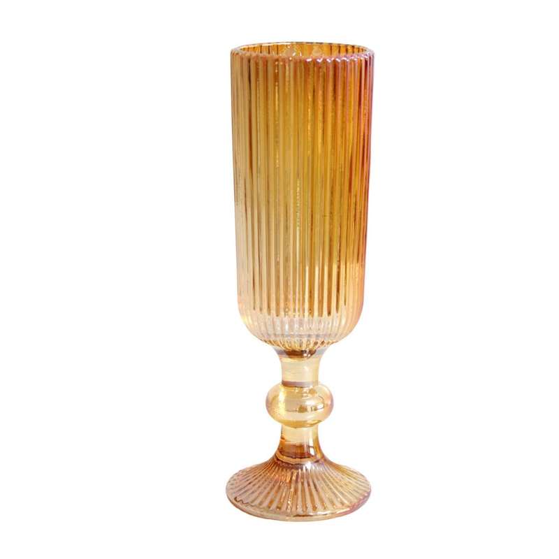 Champagne Glasses Box Of 6 - Gold Lined Pattern