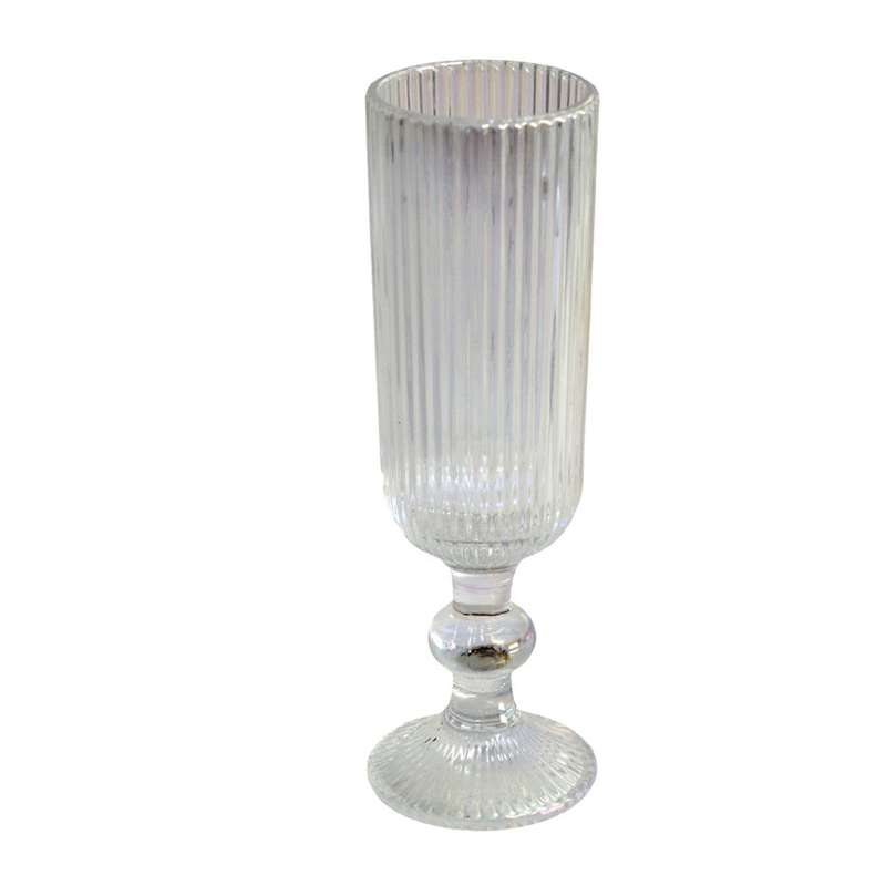 Champagne Glasses Box Of 6 -  Silver Lined Pattern