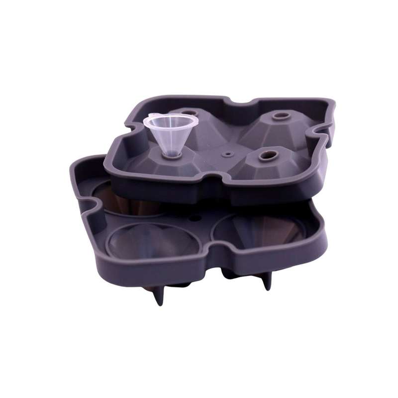 Charcoal 4 Ice Silicone Tray - Diamond Ice