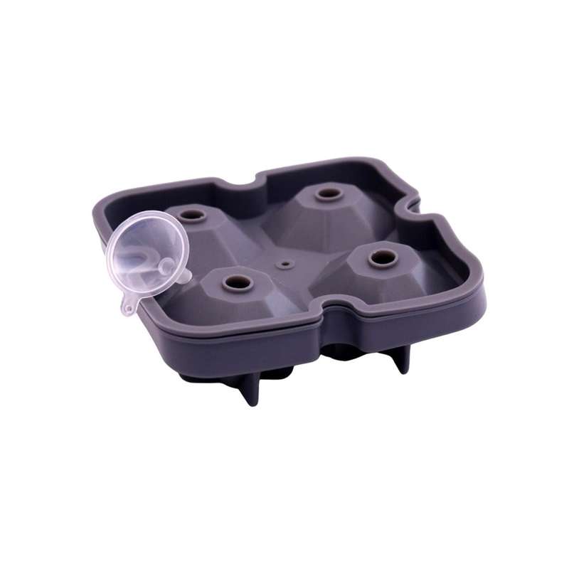 Charcoal 4 Ice Silicone Tray - Diamond Ice