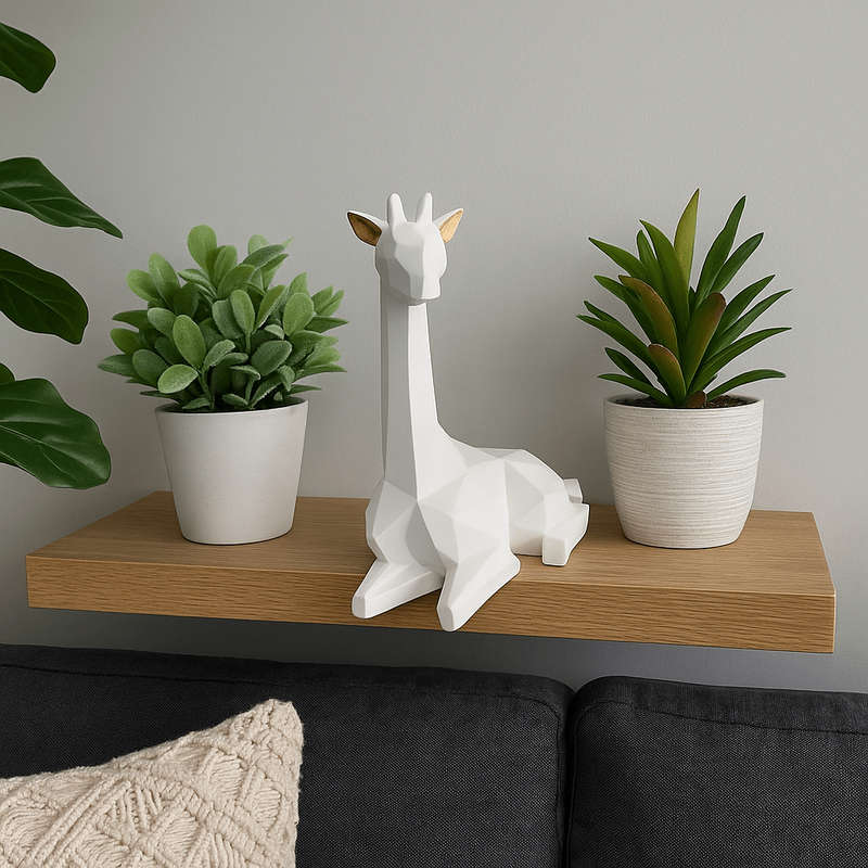 Charming Light Grey Giraffe Decor Figurine