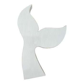 Coastal White Whale Tail Decor