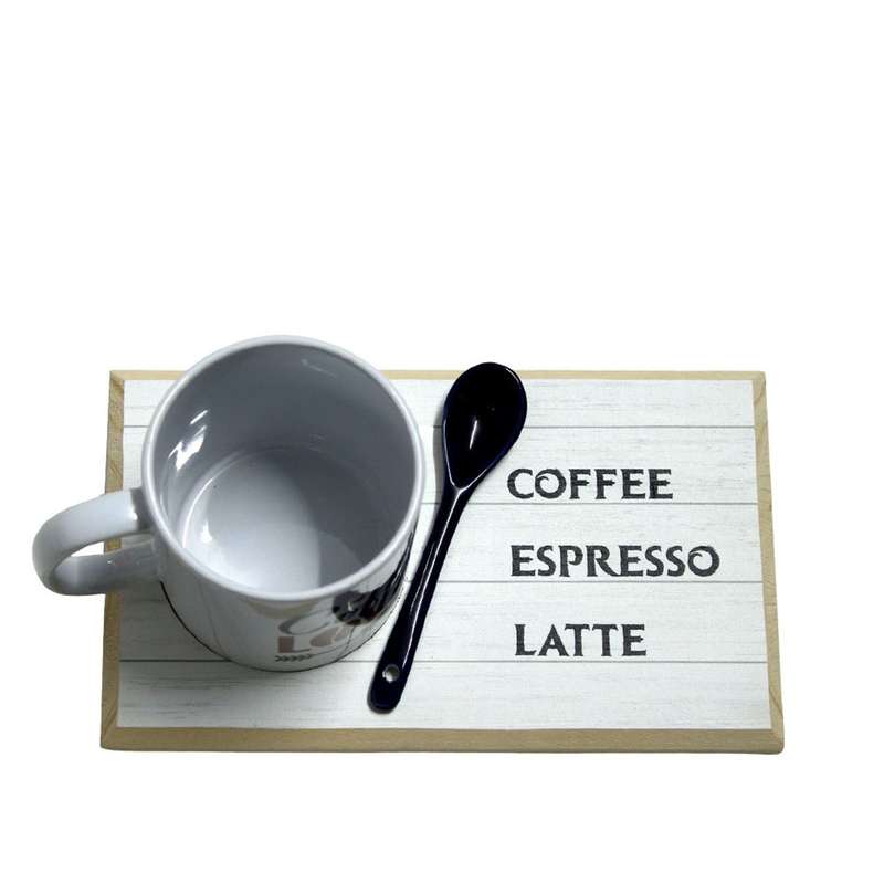 Coffee Lover's Mug and Tray Set