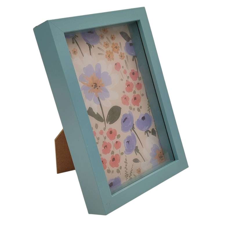 Colourful Flowers Photoframe with Green Border