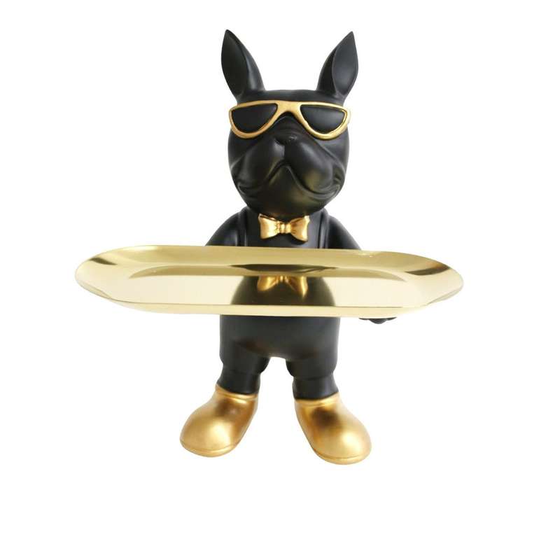 Cool Dog Craft - Black Standing, Gold Plate