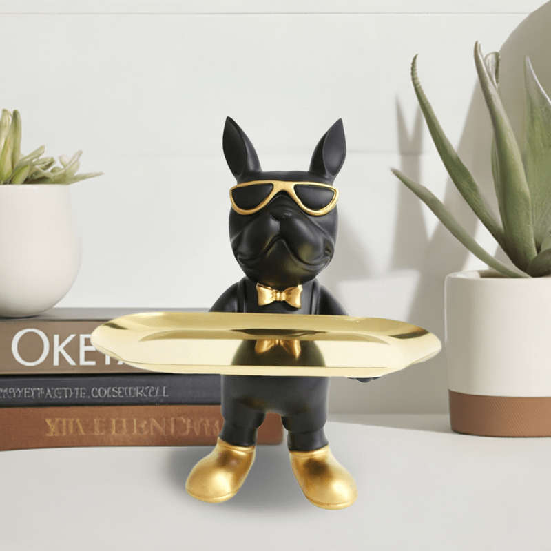 Cool Dog Craft - Black Standing, Gold Plate