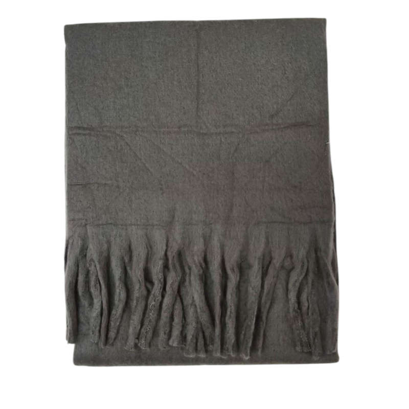Cozy Grey Polyester Wrap Scarf
