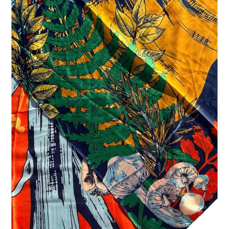 Daytime Tree and Red Mushroom Polyester Fashion Scarf