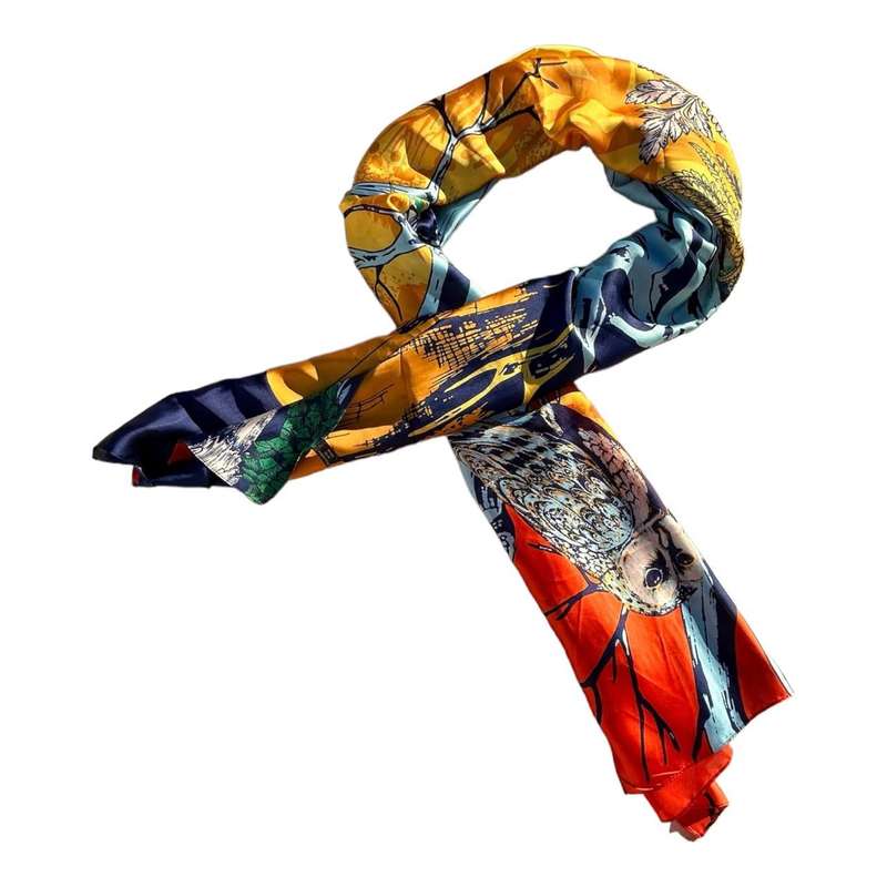 Daytime Tree and Red Mushroom Polyester Fashion Scarf