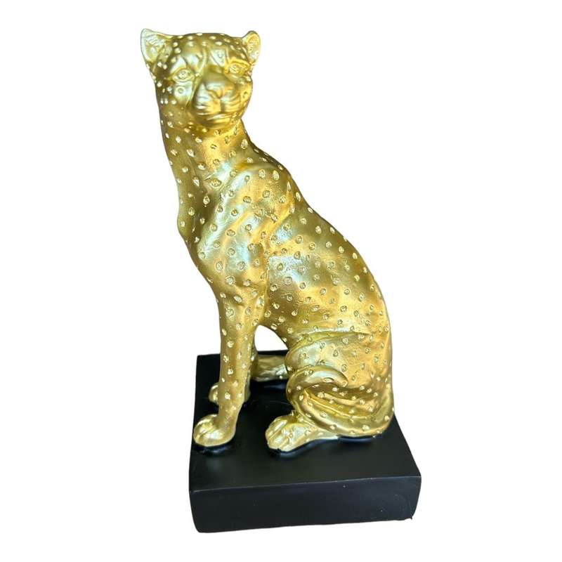 Decor Piece - Golden Sitting Cheetah