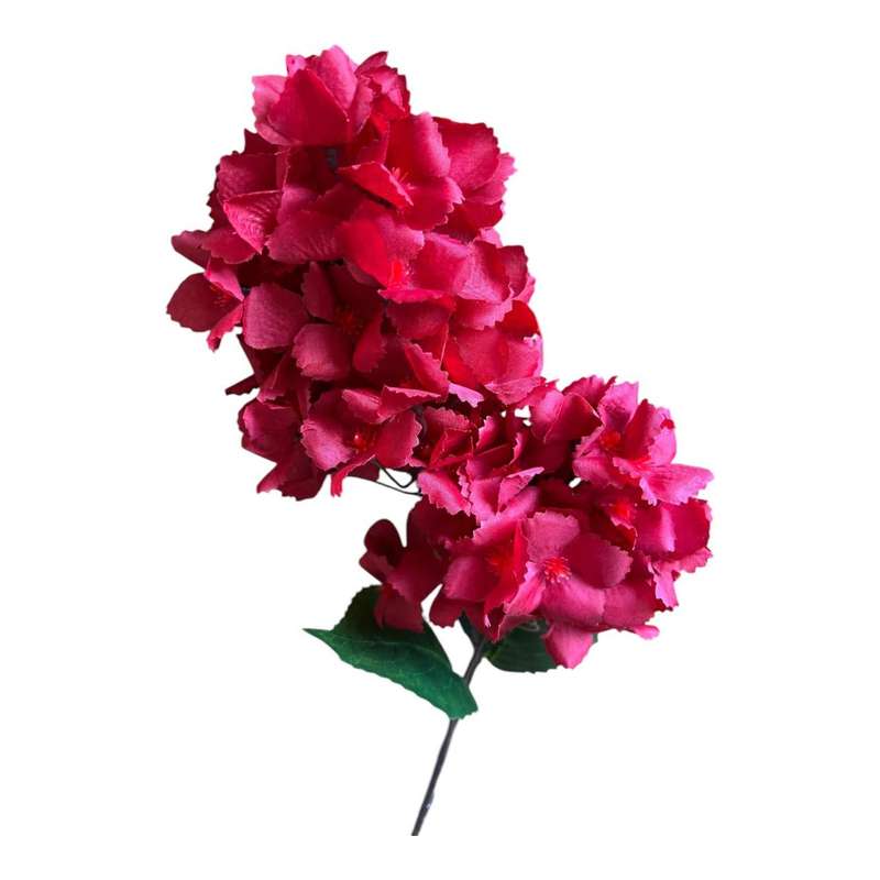 Deep Red Faux Bigleaf Hydrangea Flower