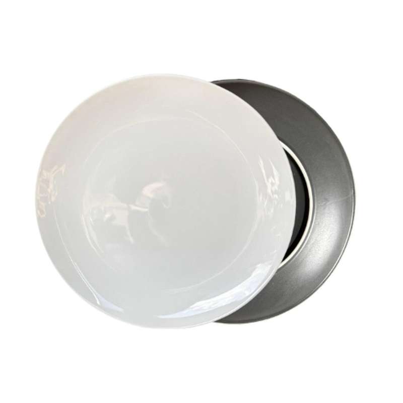 Elegant Black and White Ceramic Dinner Plate