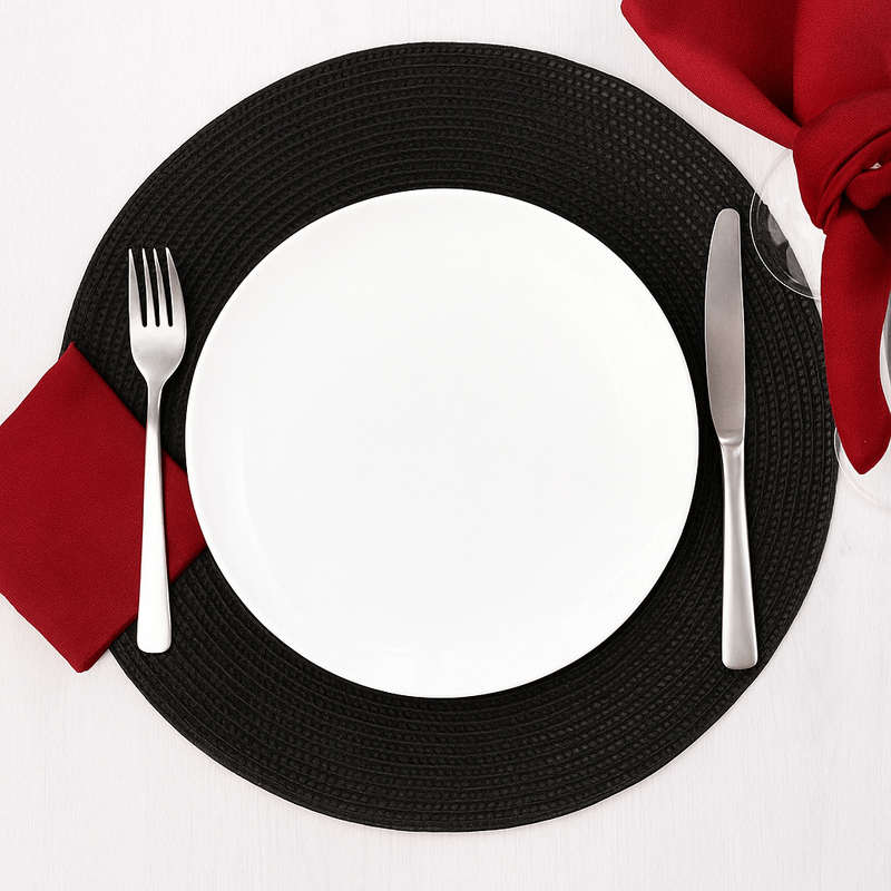 Elegant Black and White Ceramic Dinner Plate