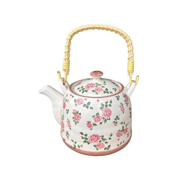 Elegant Chinese Tea Pot with Floral and Leafy Motif