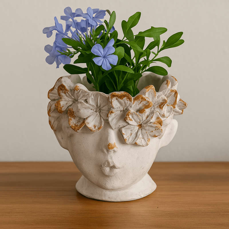 Elegant Floral Visage Display Piece