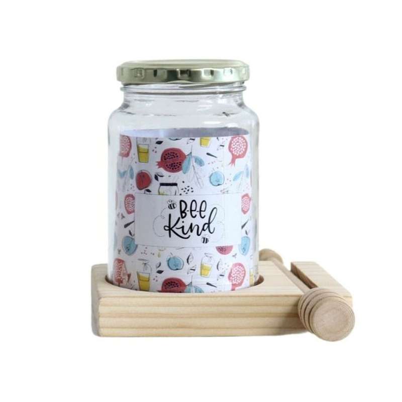 Elegant Glass Honey Jar with Handy Dipper