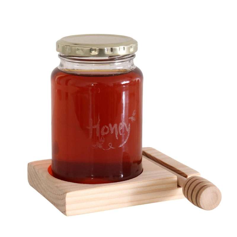 Elegant Glass Honey Jar with Handy Dipper