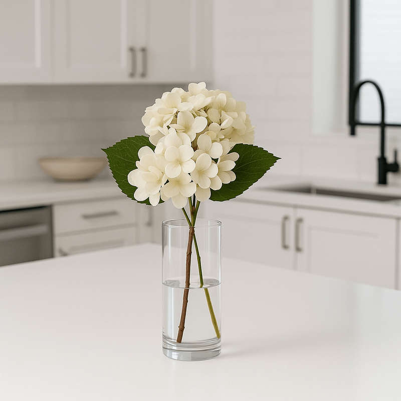 Elegant Off White Faux Hydrangea Blooms