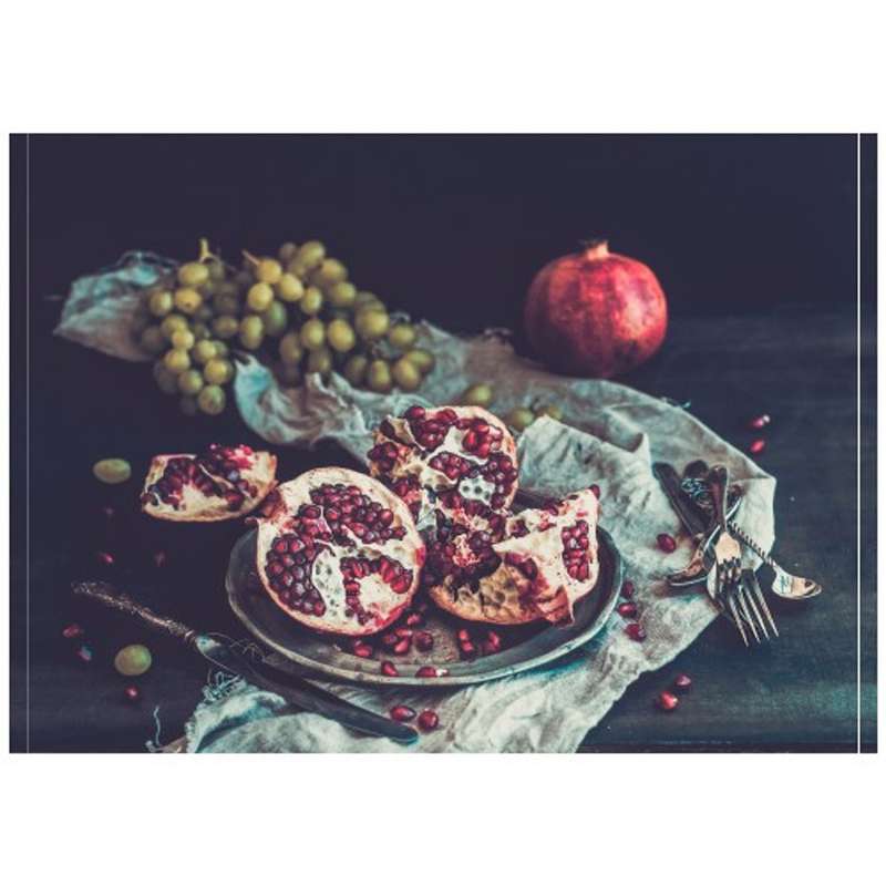 Elegant Pomegranate Still Life Disposable Placemats - 24 Pack