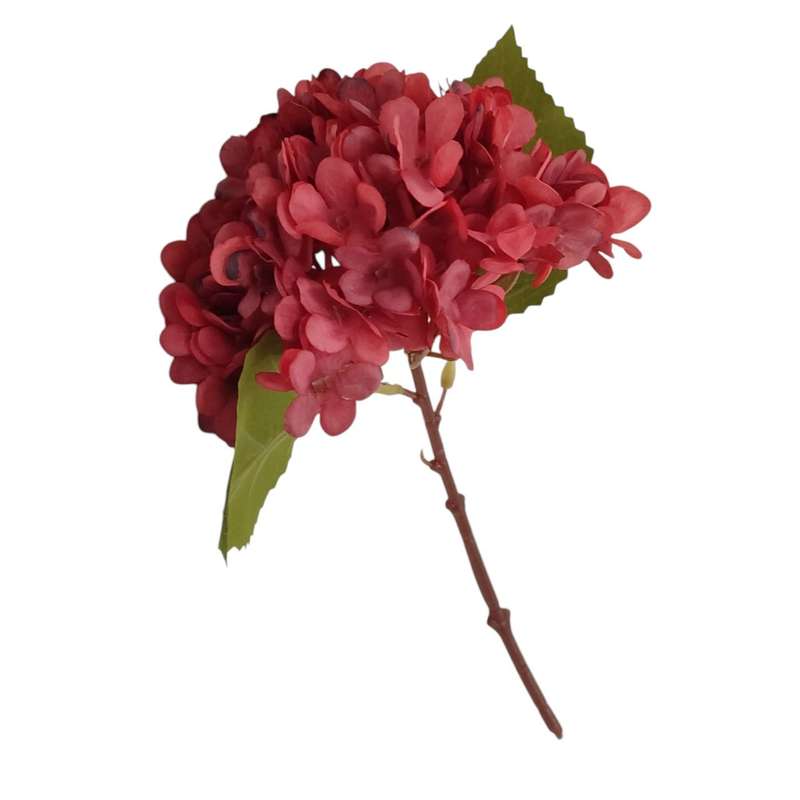 Elegant Red Wine Hydrangea Faux Blooms