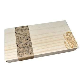 Elegant White Wash Bathroom Tray Stand