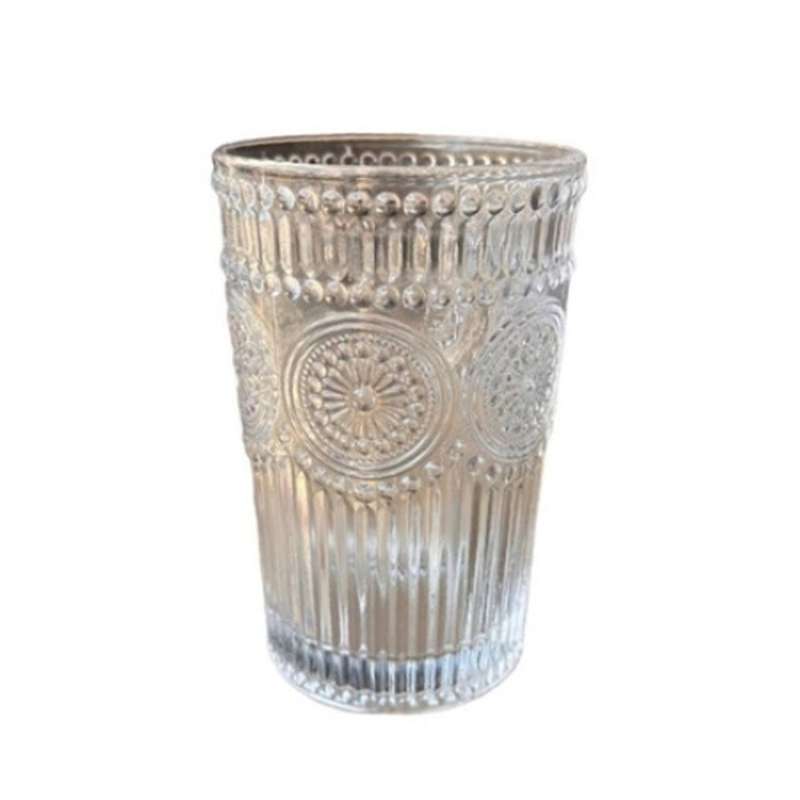 Embossed Long Drinking Glass Set - Box of 6