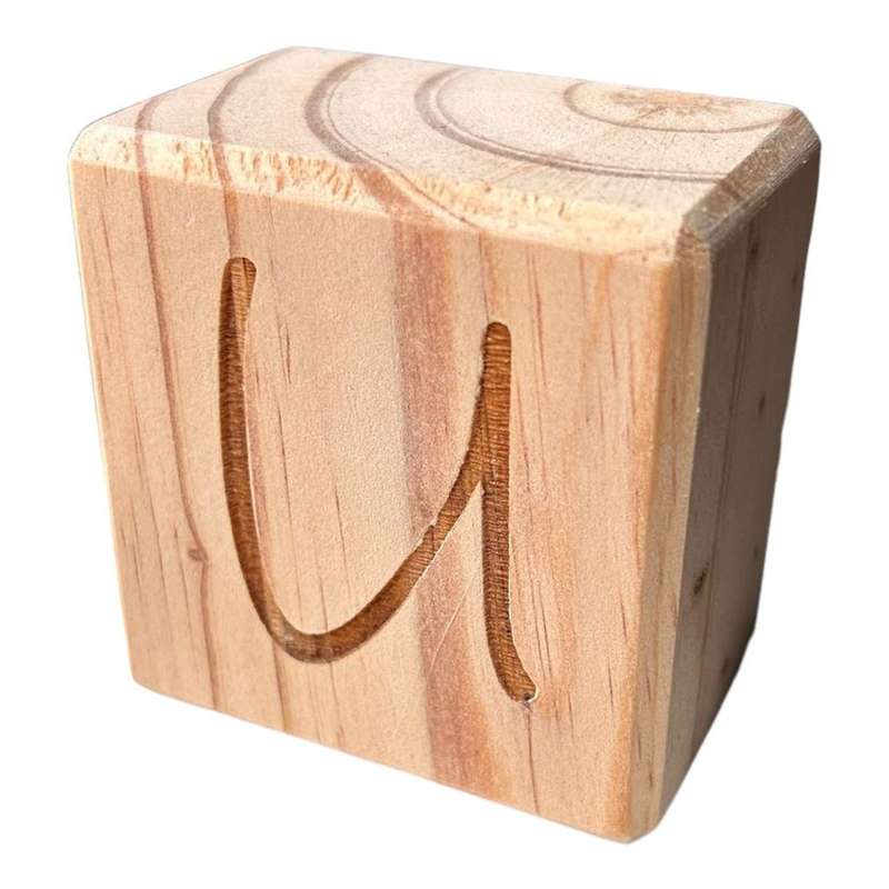 Engraved Handcrafted Letter Block U