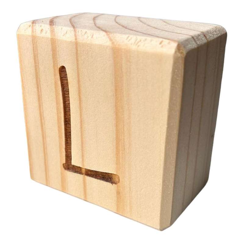 Engraved Handcrafted Wooden Letter Block L