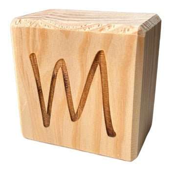 Engraved Handcrafted Wooden Letter Block M
