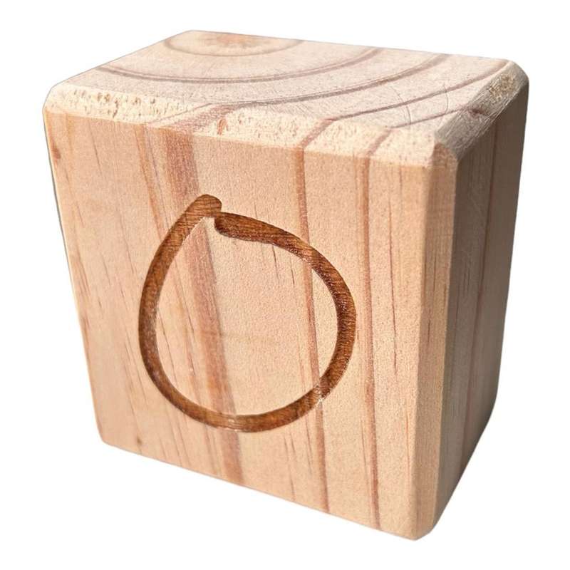 Engraved Rustic Letter O Block