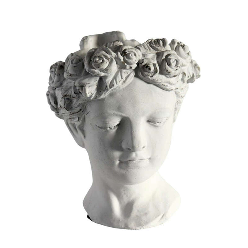 Extra Large White Flower Crown Female Bust