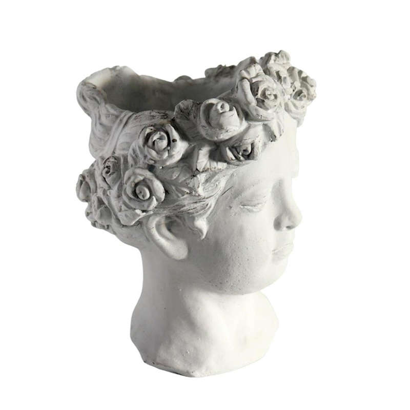 Extra Large White Flower Crown Female Bust