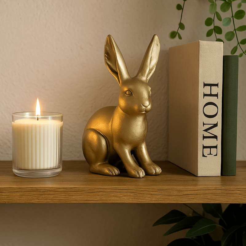 Extra Small Gold Sitting Bunny Long Ear