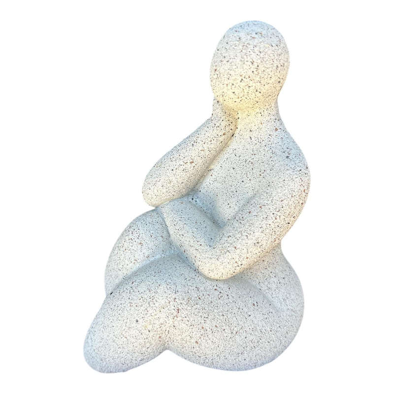 Figurine Craft - White Plus Size Lady Daydreaming