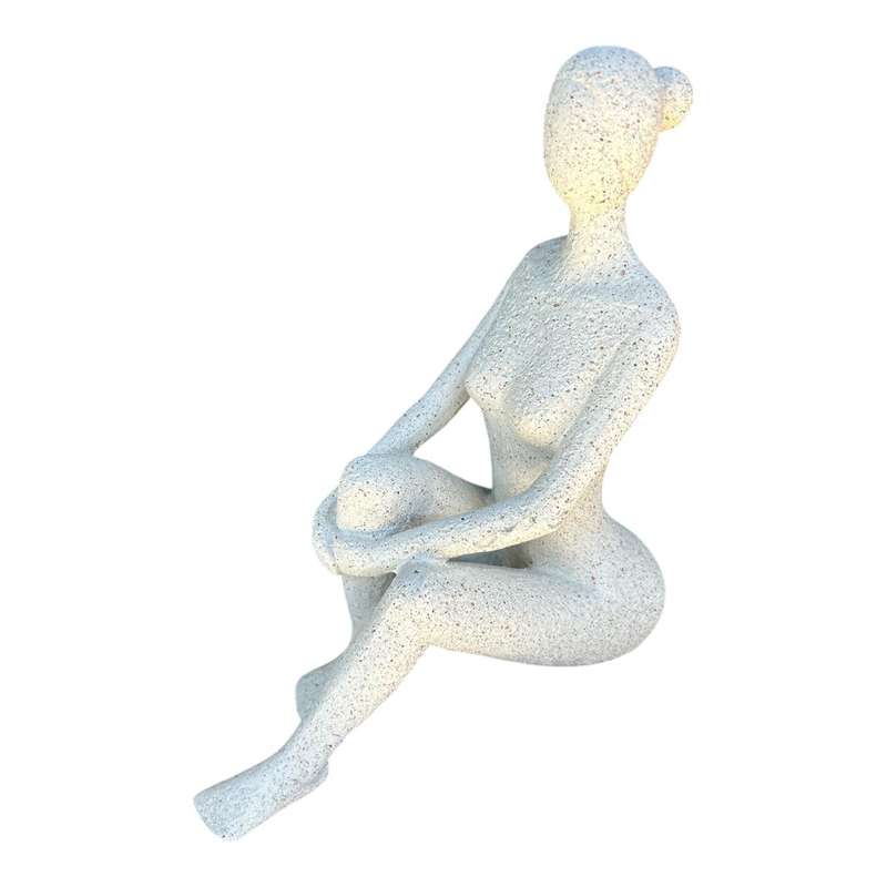 Figurine Craft - White Speckled Sitting Lady