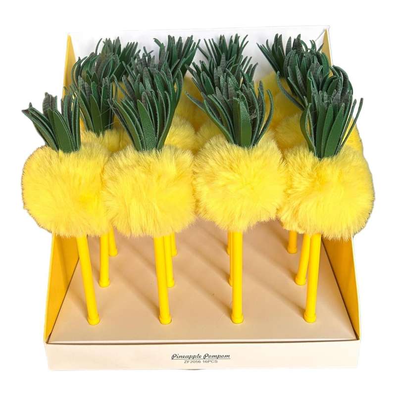 Figurine Pens Box of 16 - Pineapples, Black Ink
