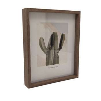 Floating Cactus Art Frame in Dark Brown