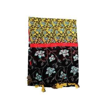 Floral Elegance Scarf in Red and Yellow