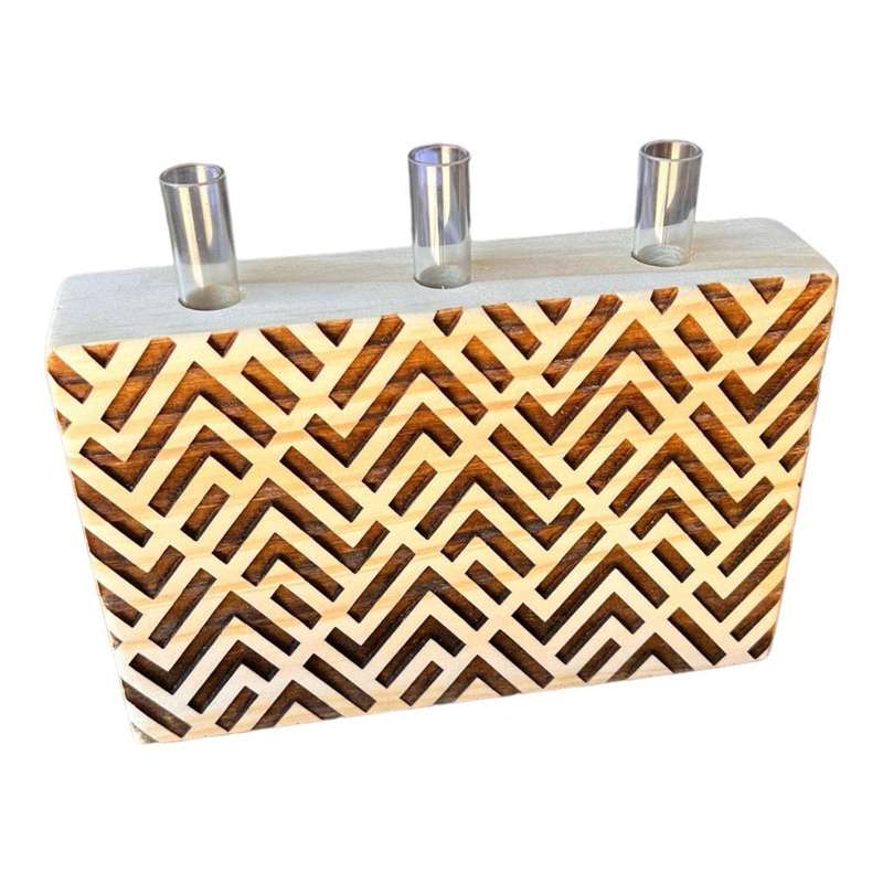 Flower Holder 3 Hole Tube - Zig Zag