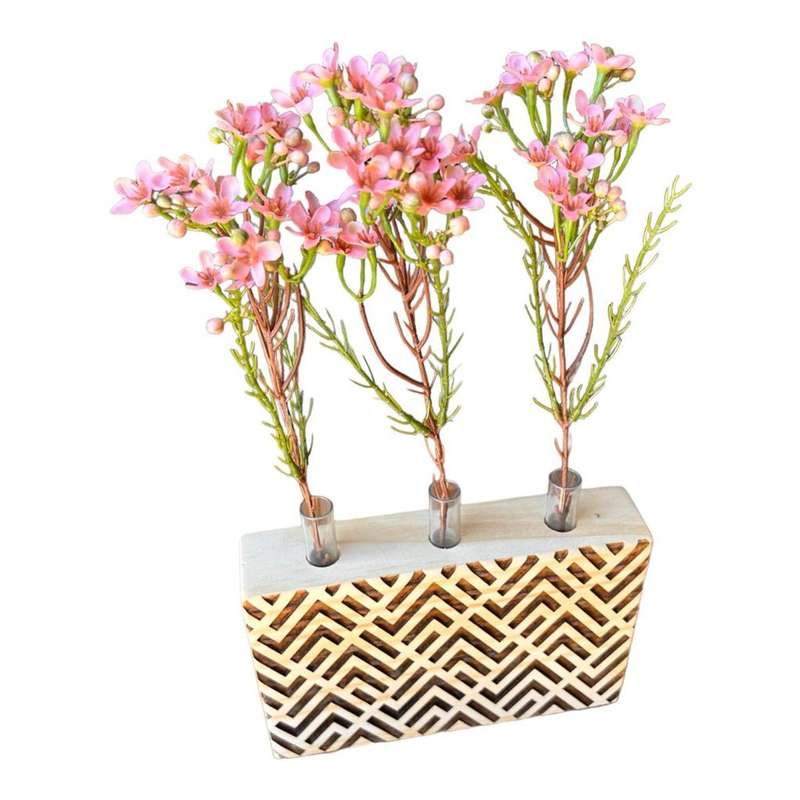Flower Holder 3 Hole Tube - Zig Zag