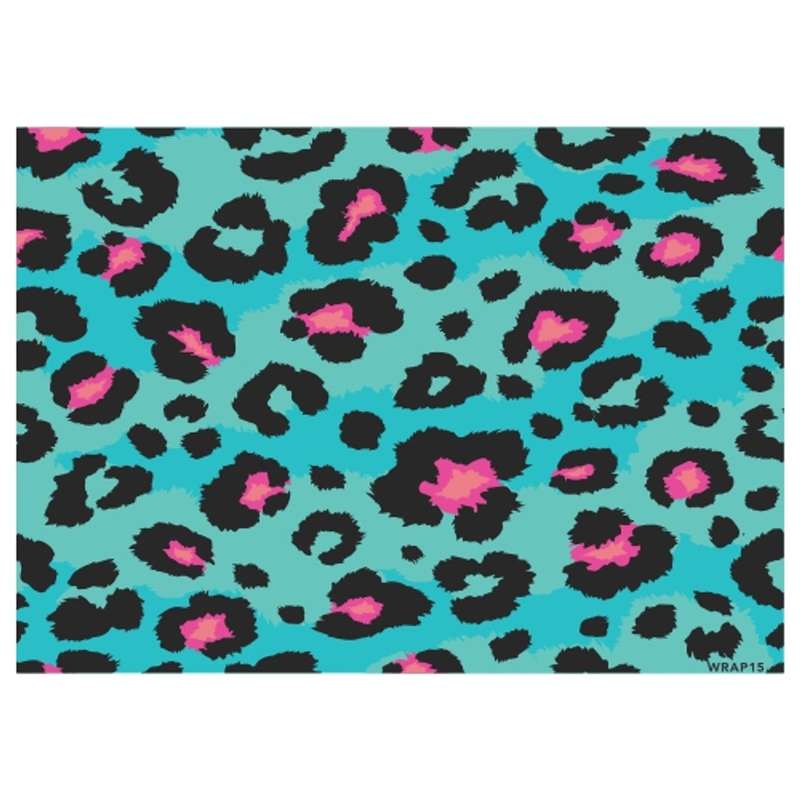 Gift Wrap Sheet - Blue Leopard Pattern