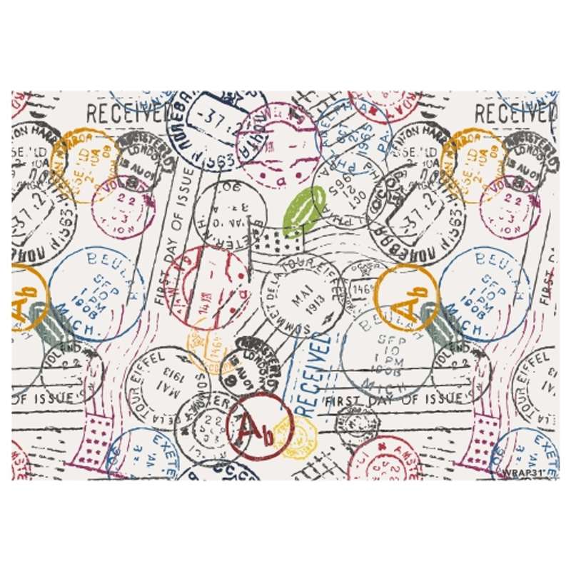 Gift Wrap Sheet - Colourful Stamp