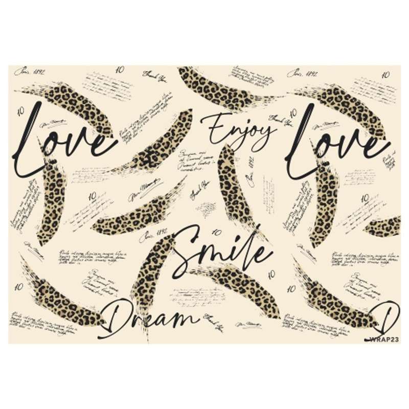 Gift Wrap Sheet - Leopard Skin Brush