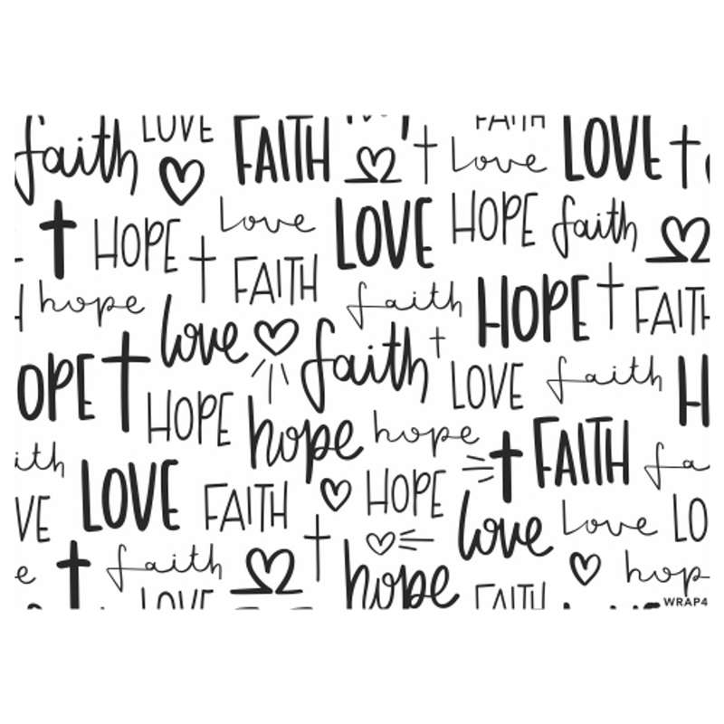 Gift Wrap Sheet - Love Hope Faith