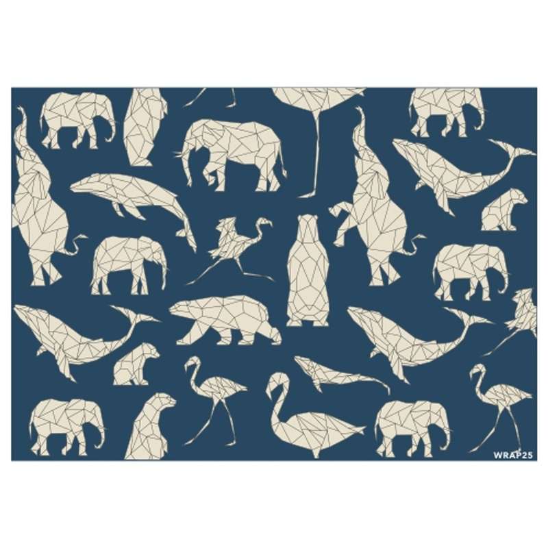 Gift Wrap Sheet - Polygon Animals